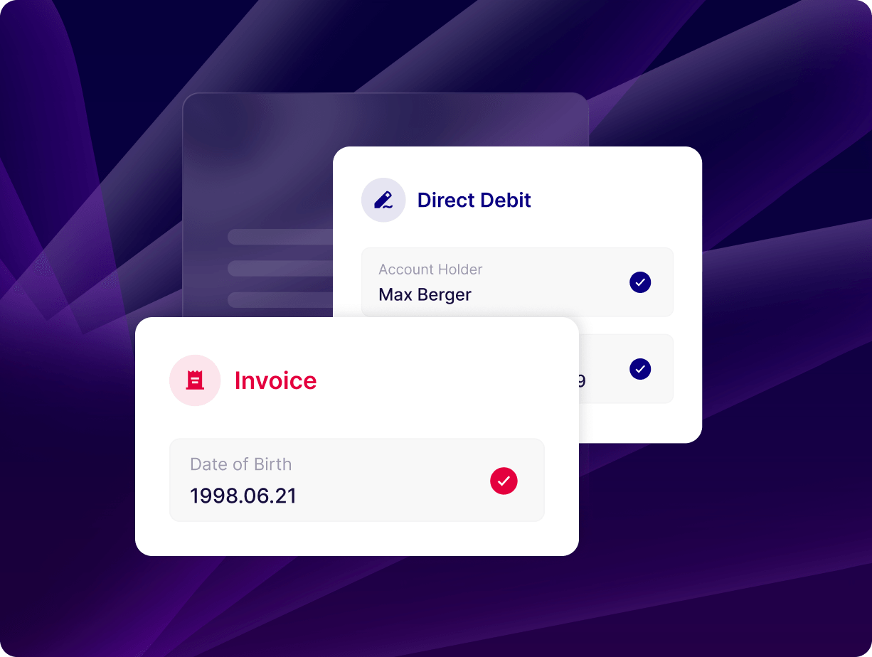 Screenshot of our invoice payment and direct debit product