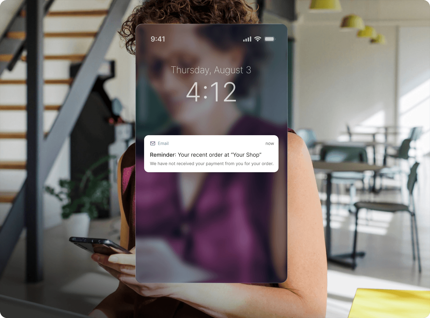 Screenshot of a payment reminder from Ratepay via a push notification.