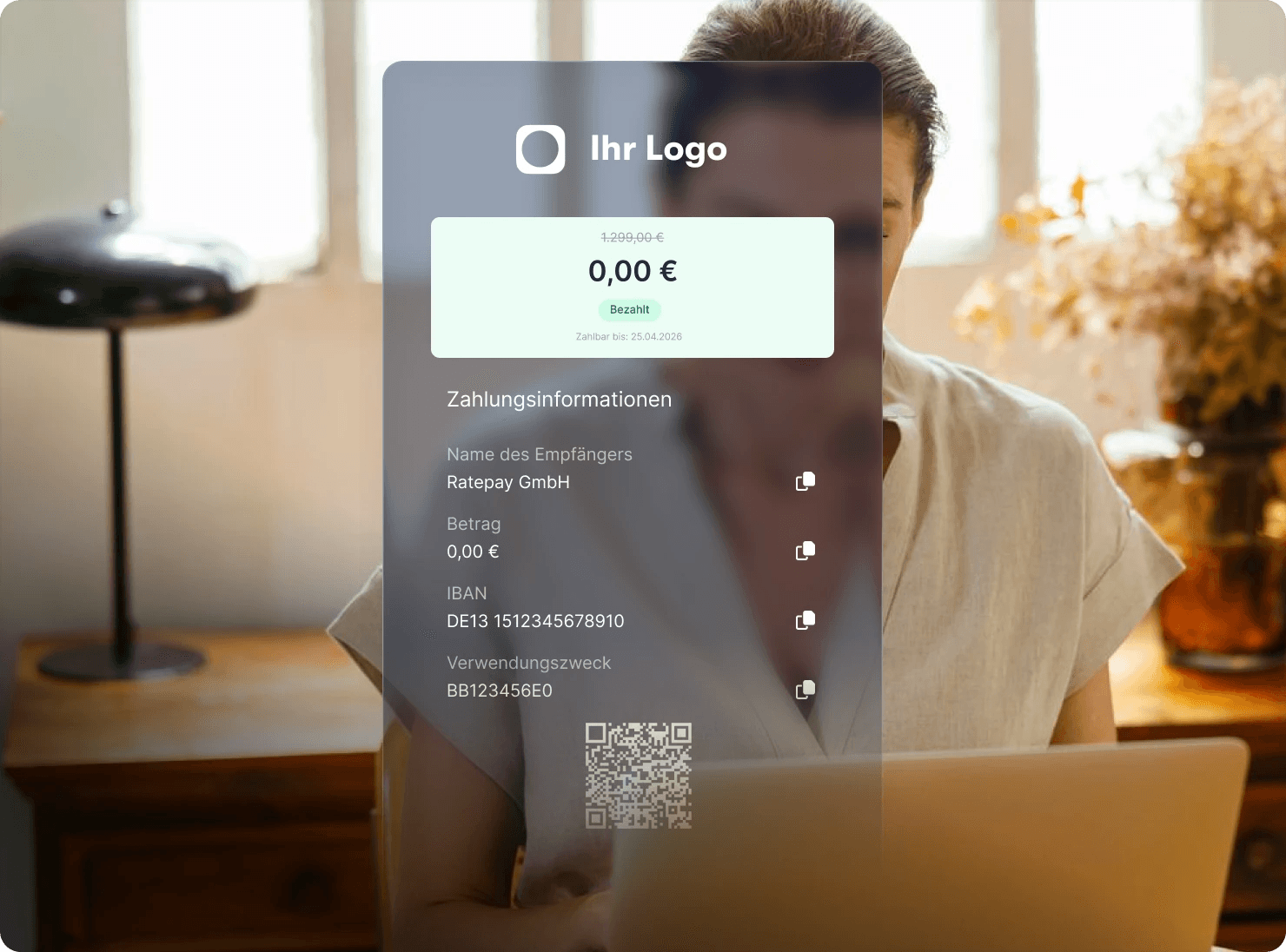 Screenshot des White-Label Buyer Portals von Ratepay.