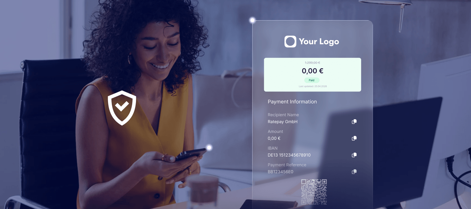 Happy woman looking at the buyer portal
