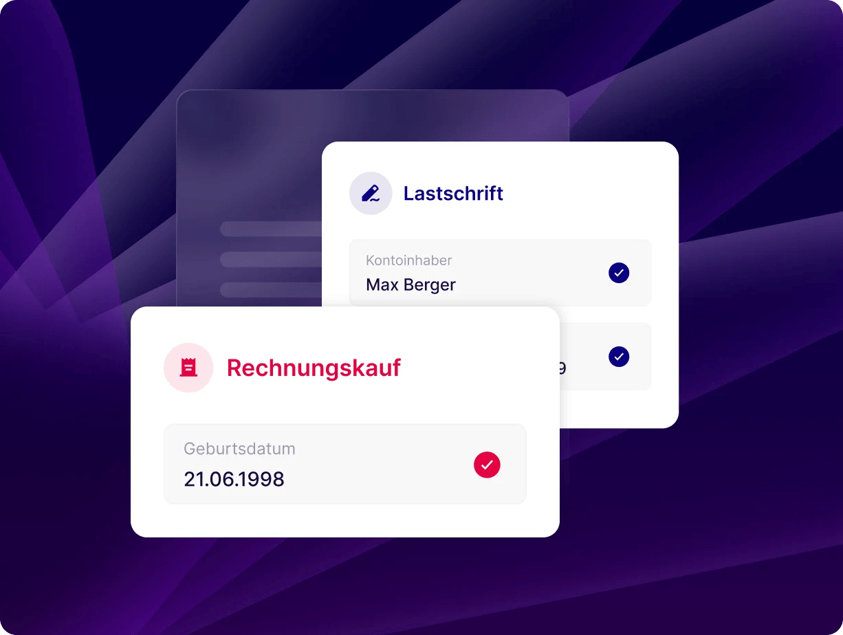 Screenshot unserers Rechnungskaufs- und unseres Lastschriftprodukts