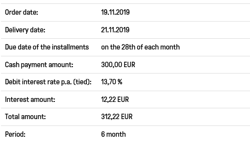 Installments example updated
