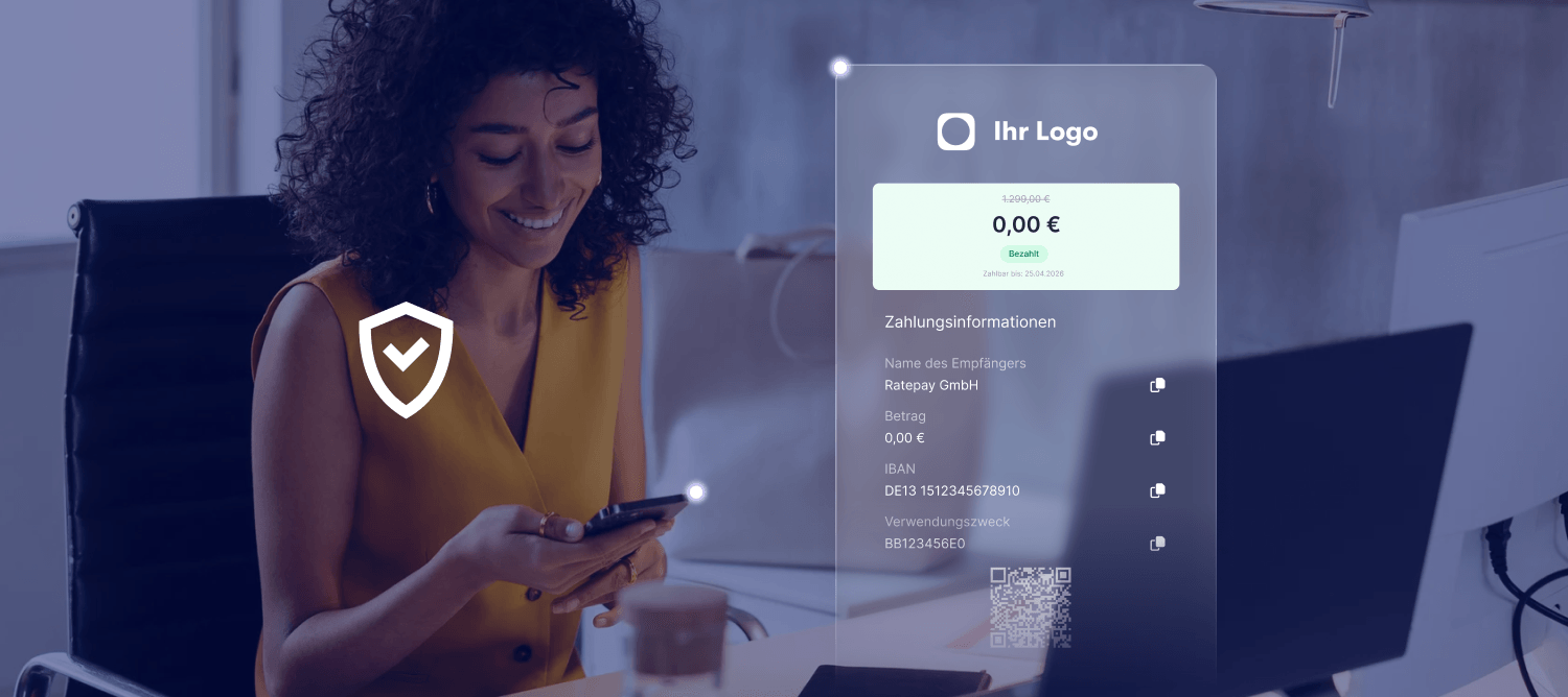 Happy woman looking the buyer portal