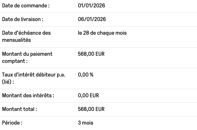 Installments example updated 2026