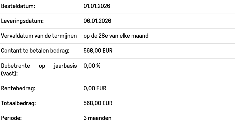 Installments example nl updated 2026