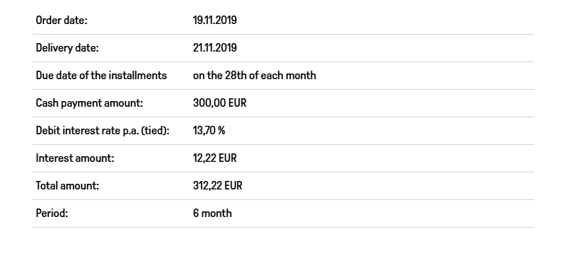 installments example