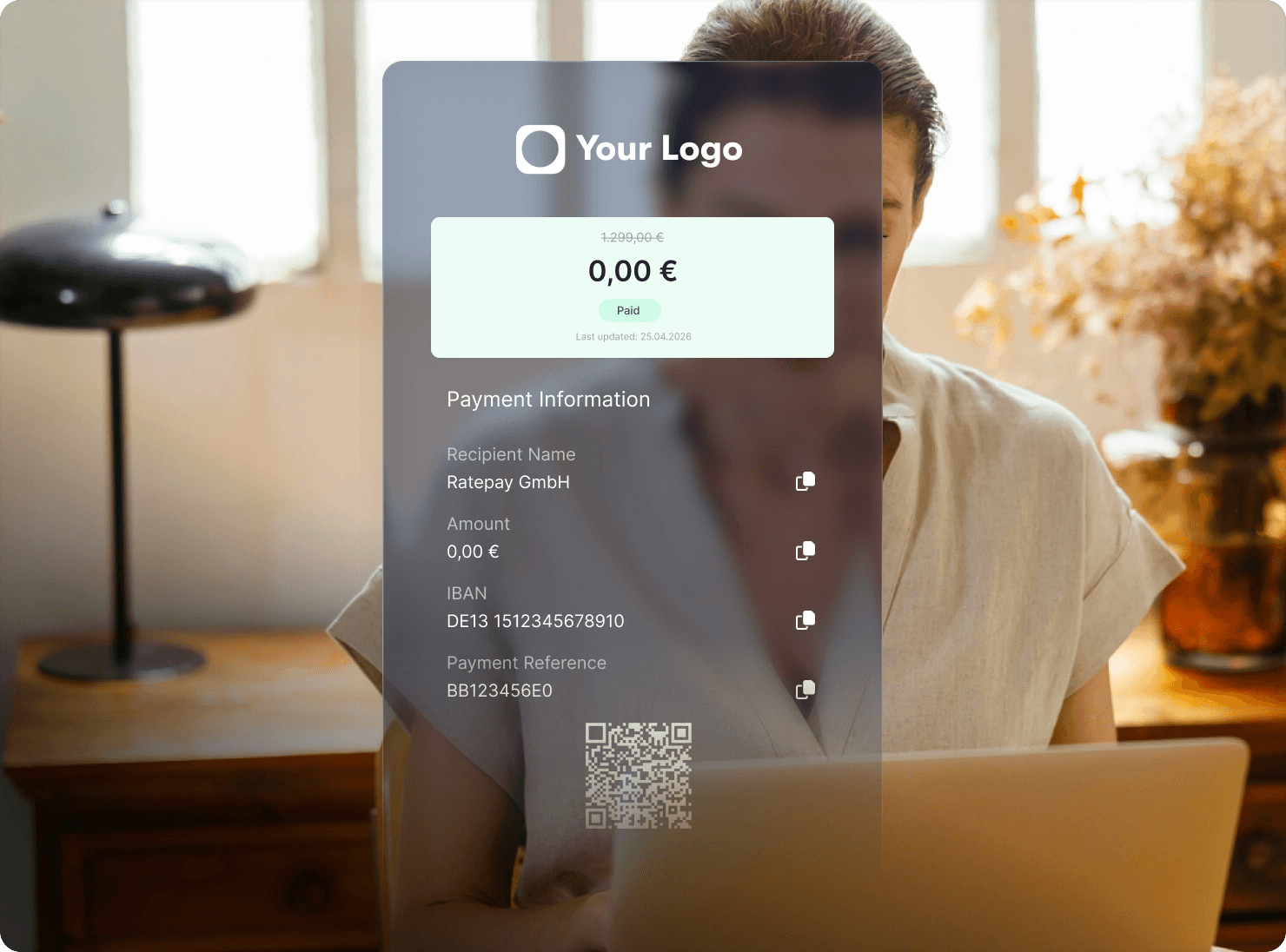 Screenshot of Ratepay's white label Buyer Portal.