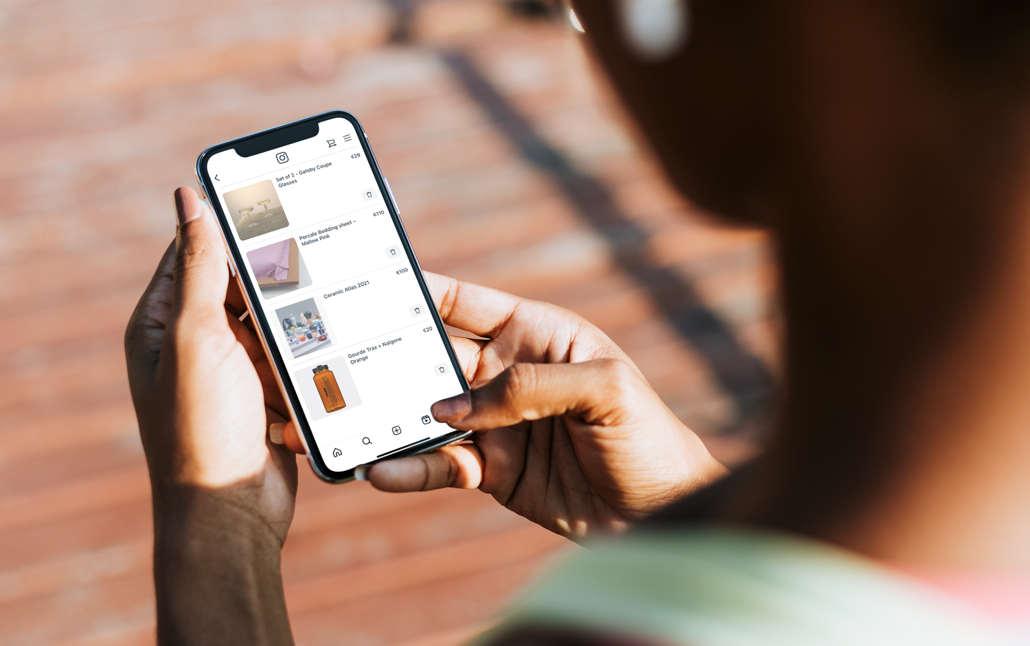 online shopping portal auf einem smartphone