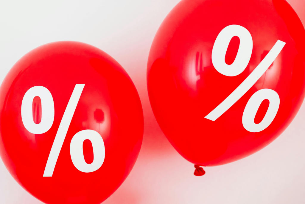 Ballons mit Rabattzeichen